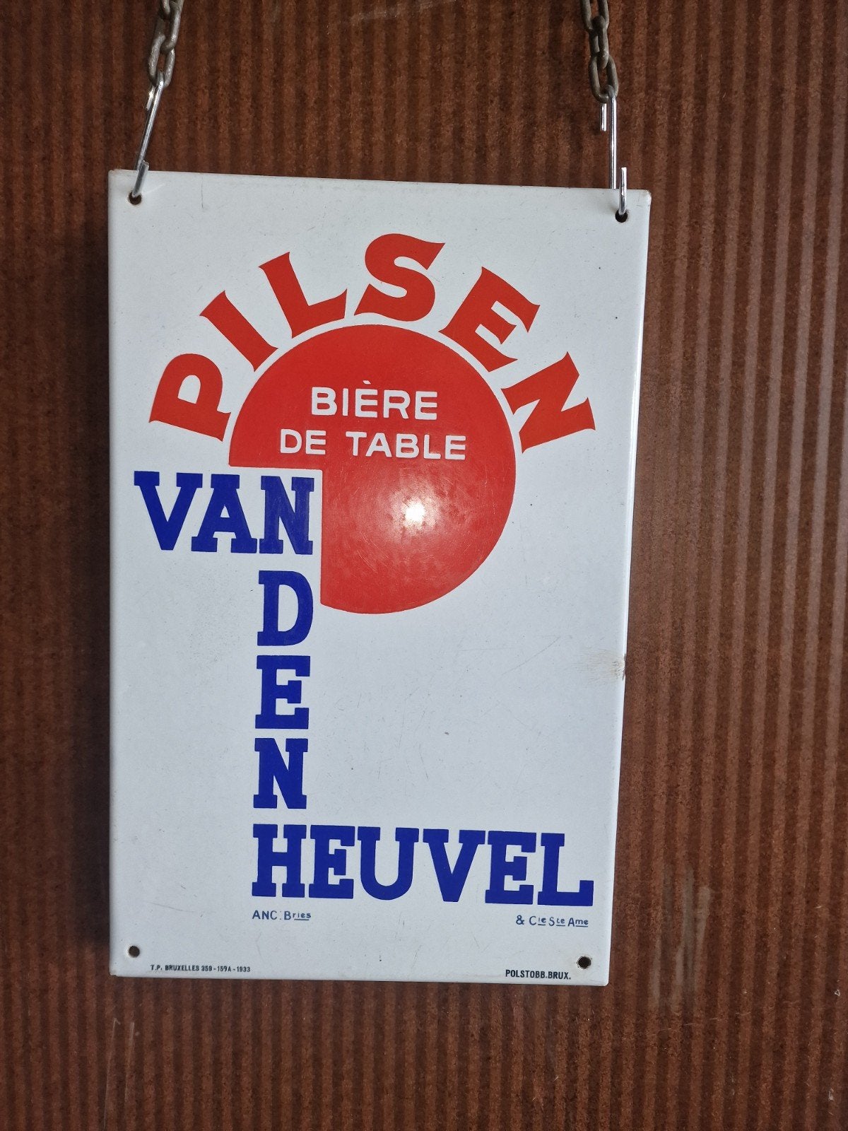 ekla van den heuvel bier 1933, Ophalen, Gebruikt, Reclamebord