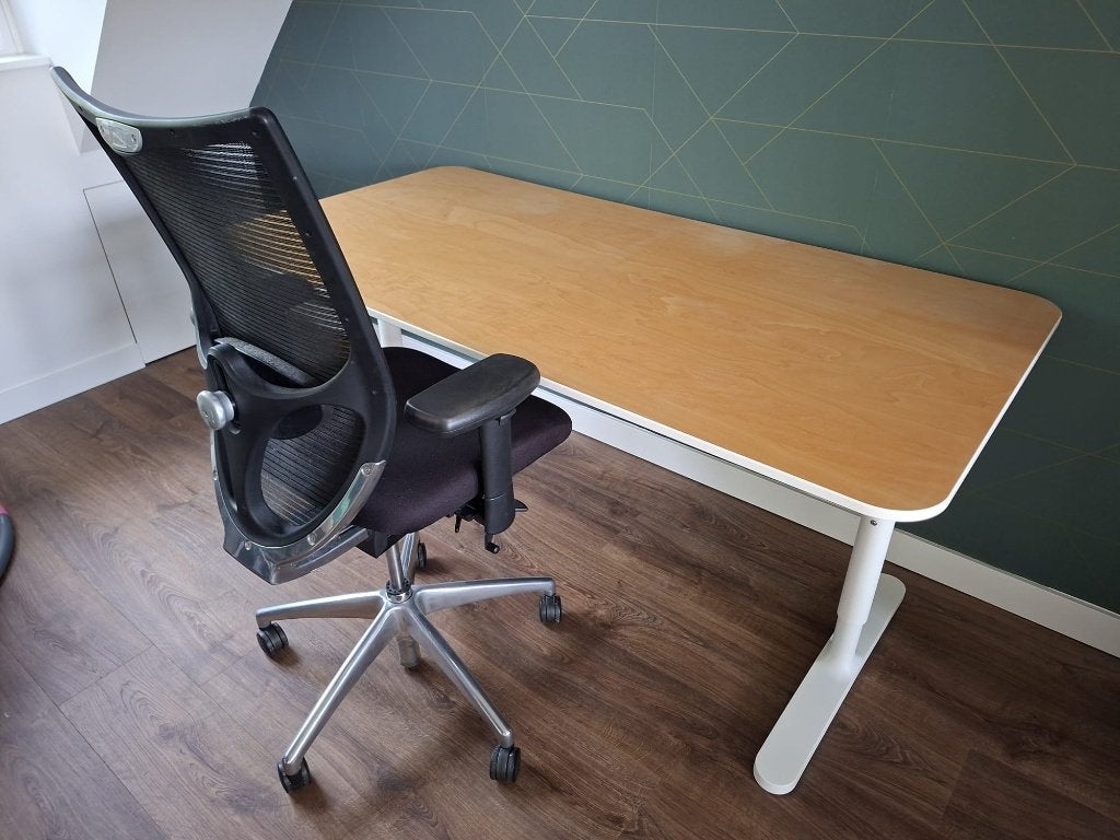 Bureau (160 x 80) - in hoogte verstelbaar, Huis en Inrichting, Bureaus, Ophalen, 160 cm, Gebruikt, In hoogte verstelbaar