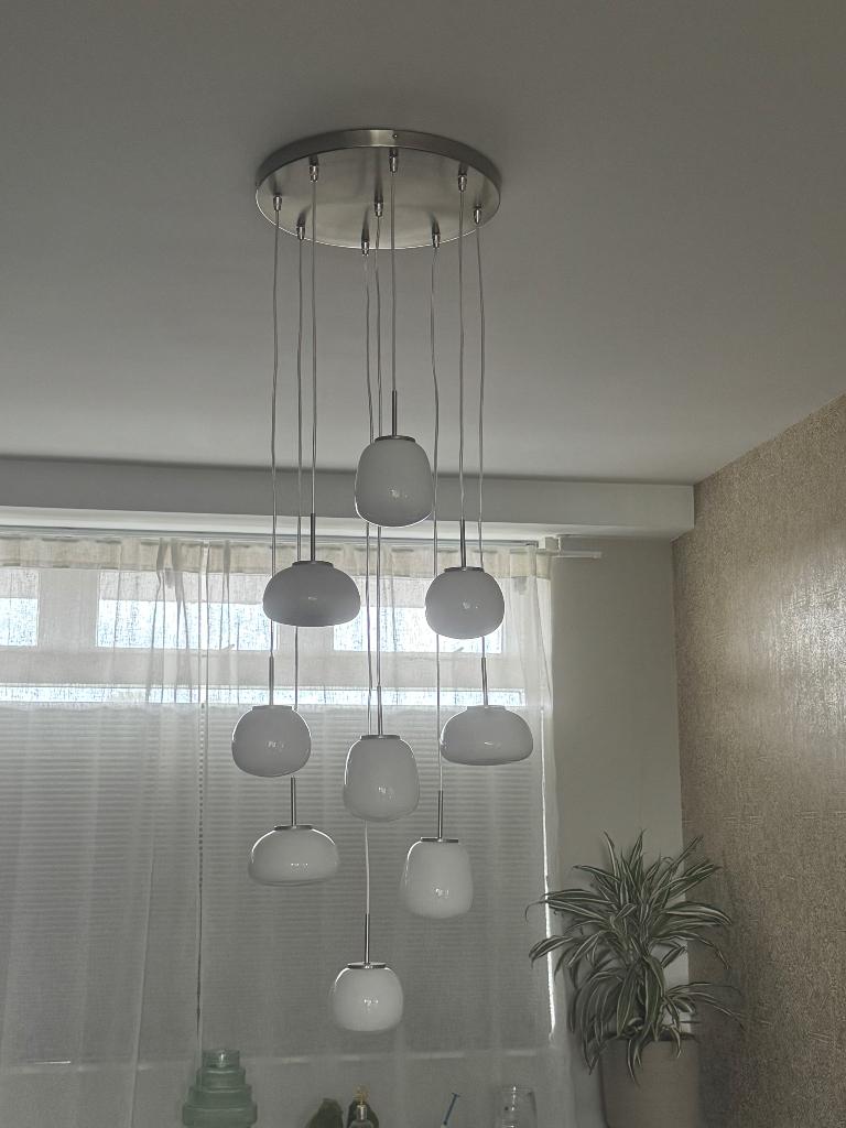 hanglamp, Ophalen, Zo goed als nieuw, Glas, 75 cm of meer