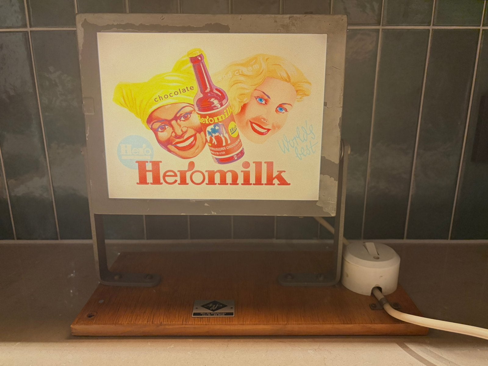Oud Heromilk (agfa) lichtbakje met koe., Ophalen, Gebruikt, Lichtbak of (neon) lamp