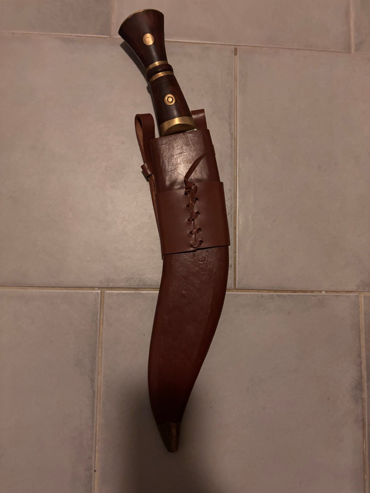 Militair Ghurka mes - 50 cm met lederen schede, Ophalen of Verzenden, Landmacht, Azië, Mes of Dolk