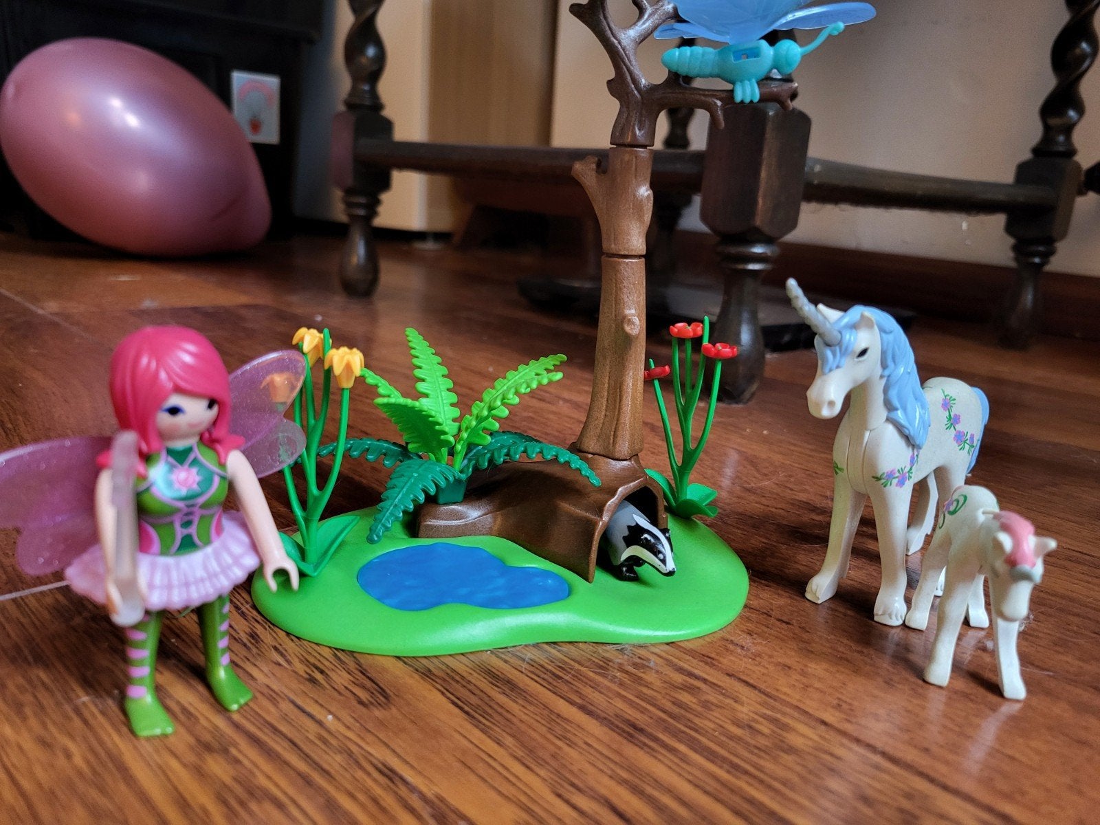 playmobil fee met eilandje, 2 eenhoorns en das, Ophalen of Verzenden, Zo goed als nieuw