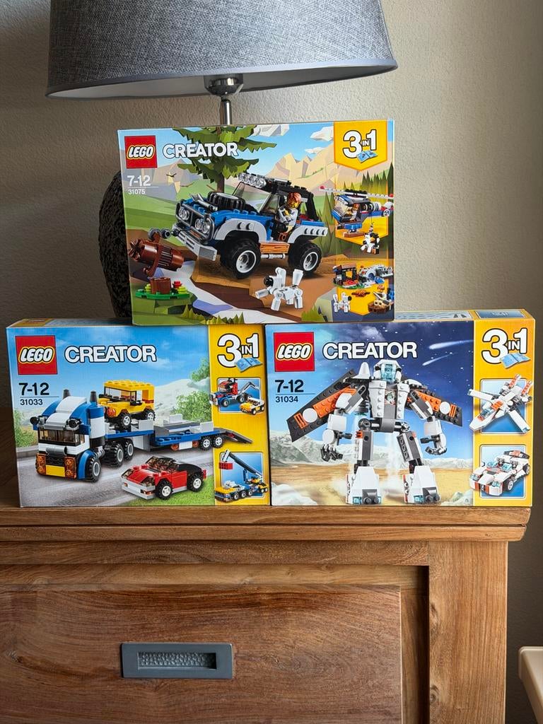 Lego Creator 31075, 31033 en 31034 - Nieuw in doos, Lego, Nieuw, Ophalen of Verzenden, Inclusief doos