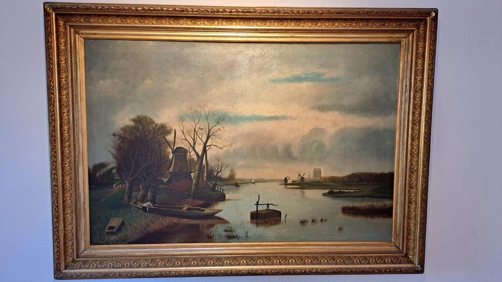 Schilderij De Linge, Antiek en Kunst, Kunst | Schilderijen | Klassiek, Ophalen
