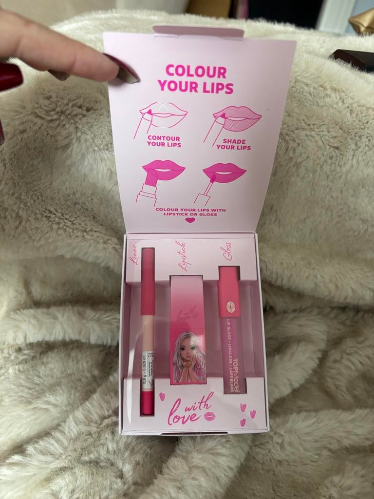 TOPModel Lip Trio Set - Lipliner, Lipstick & Lipgloss, Lippen, Nieuw, Ophalen of Verzenden, Make-up