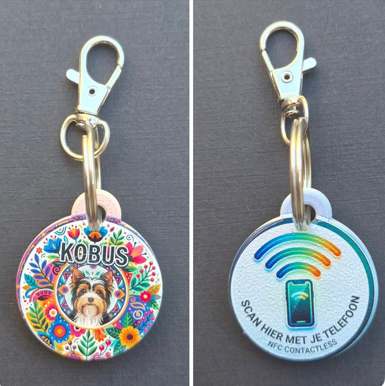 Slimme NFC Hondenpenning / Sleutelhanger met naam 2 voor €12, Ophalen, Nieuw