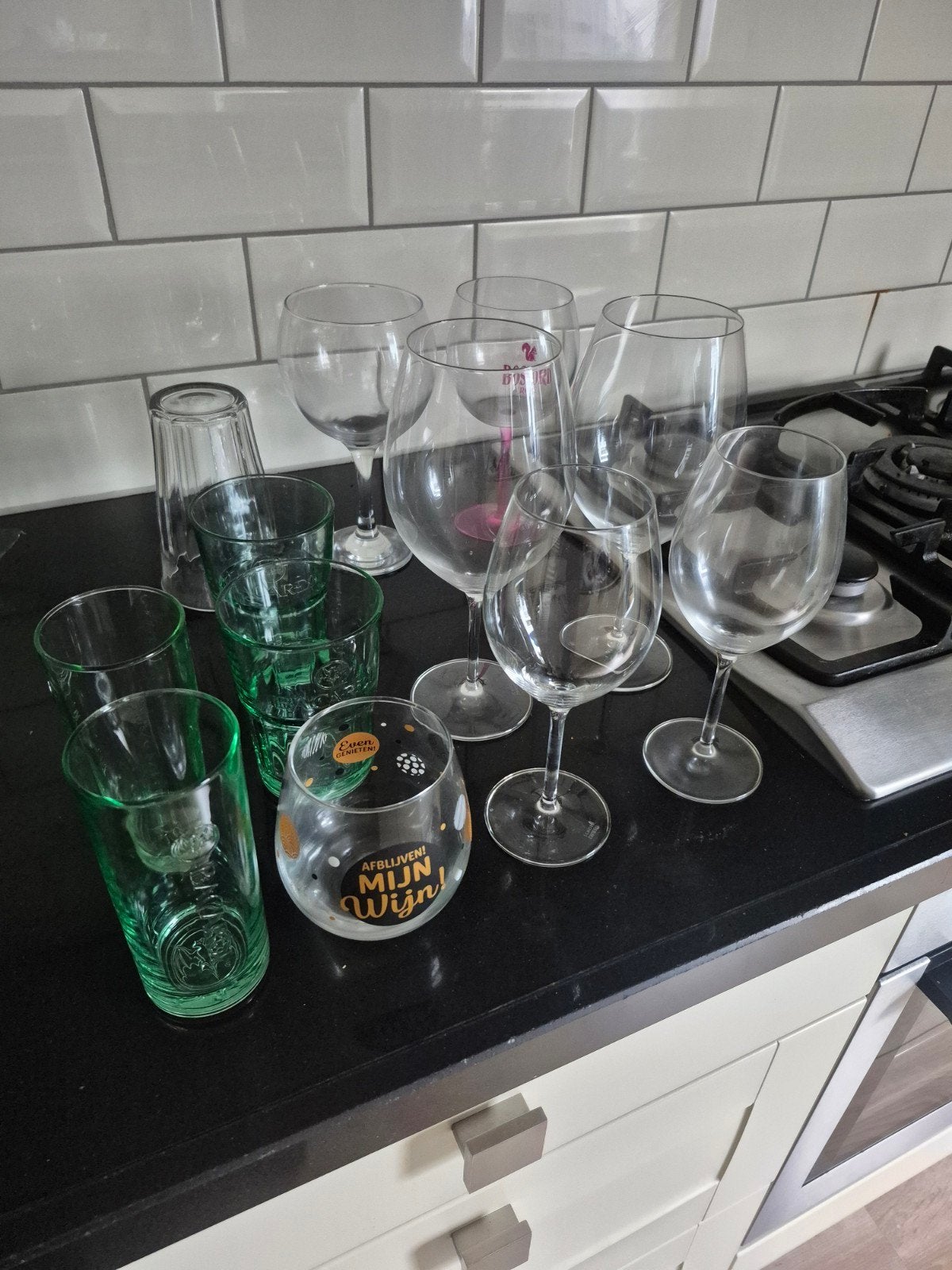 Diverse glazen: wijn, bier en meer - gratis af te halen, Huis en Inrichting, Ophalen, Meerkleurig, Glas, Overige typen