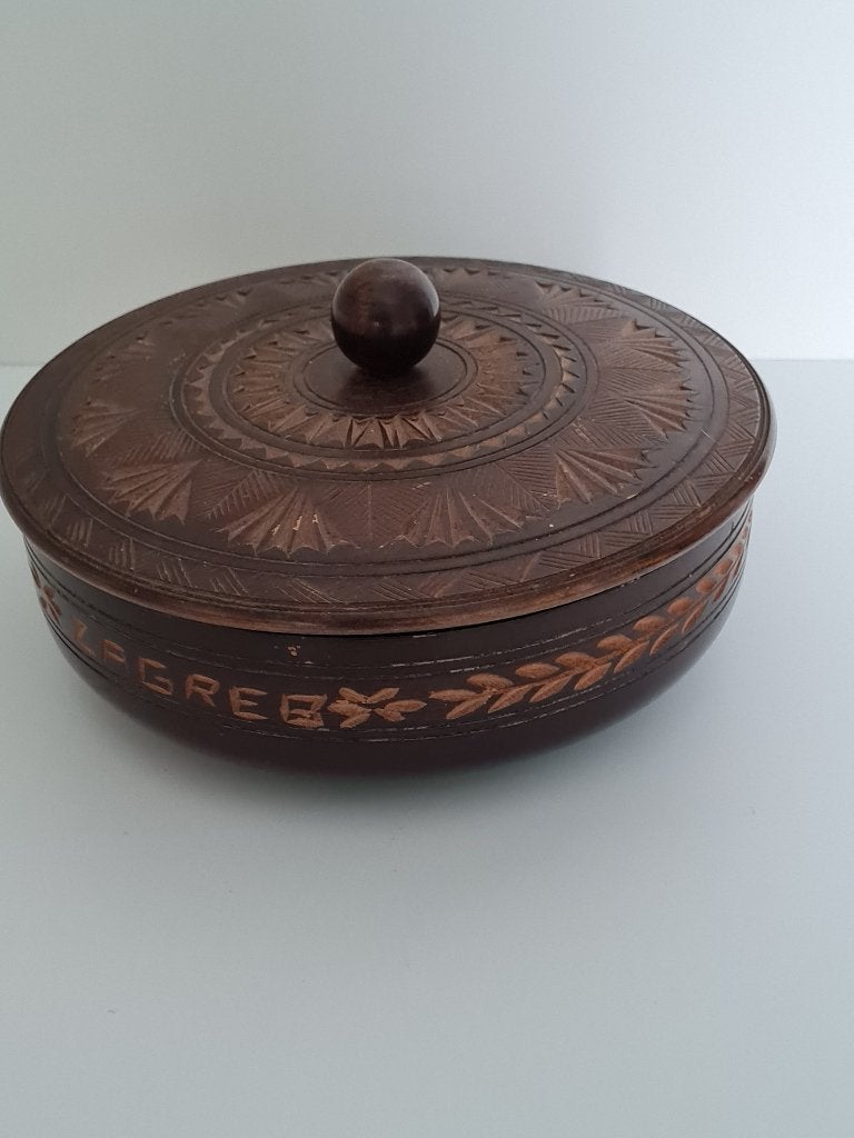 Mooi houten rond kistje / juwelenkistje / Snuisterdoosje, Ophalen of Verzenden