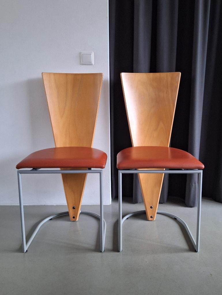 8st vintage Harvink Zino Dutch design Memphis Milano stoelen, Ophalen, Huis en Inrichting