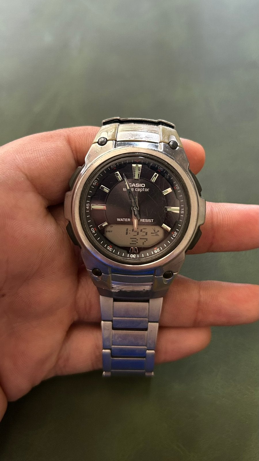 Casio Wave Ceptor WVA-109HE – Radio Controlled – World Time, Ophalen of Verzenden, Zo goed als nieuw, Staal, Casio