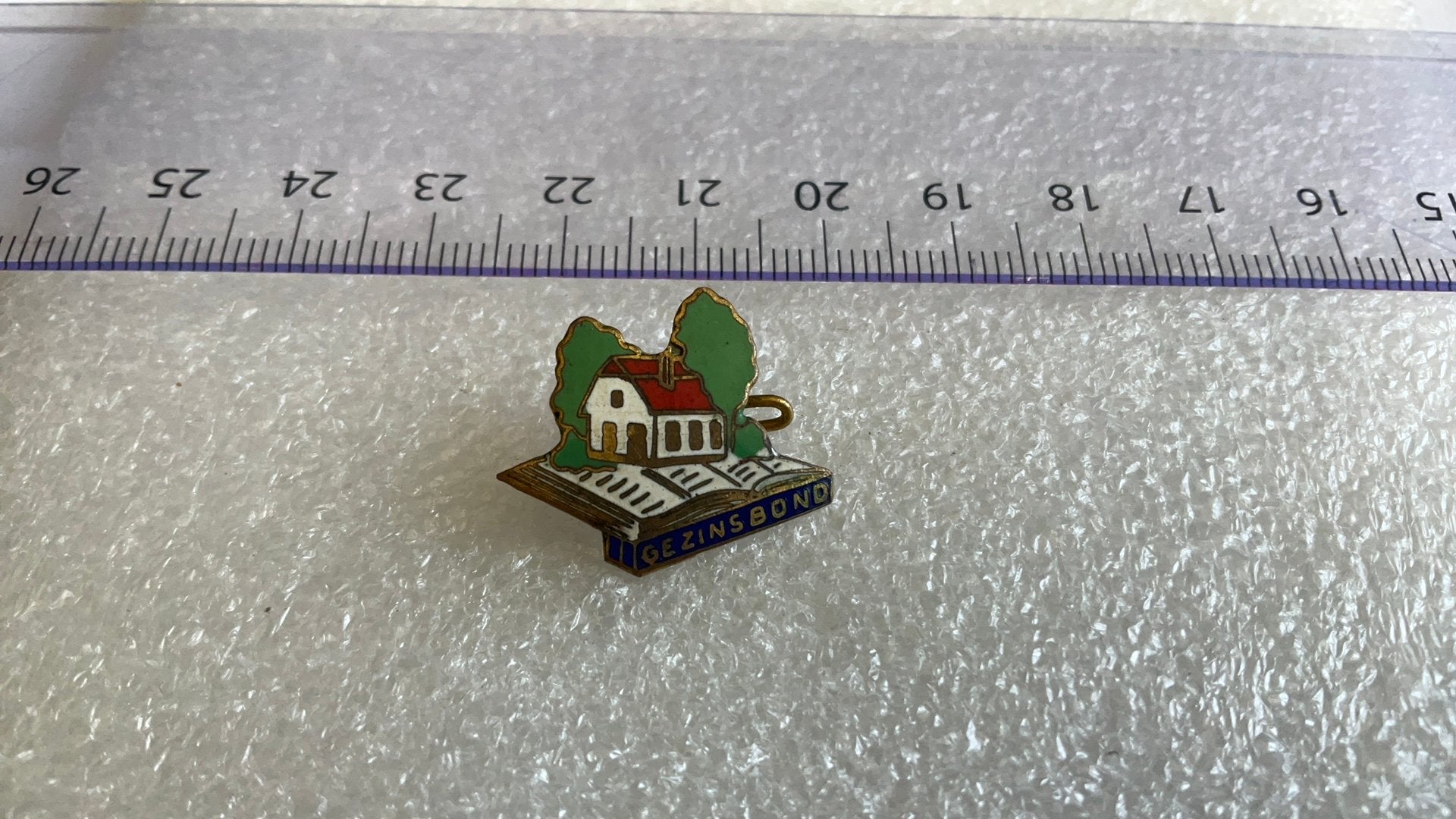 Broche gezinsbond emaille, Ophalen of Verzenden, Zo goed als nieuw, Transport