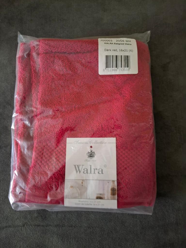 Walra  Washandjes  6 stuks nieuw, Ophalen of Verzenden, Nieuw, Rood