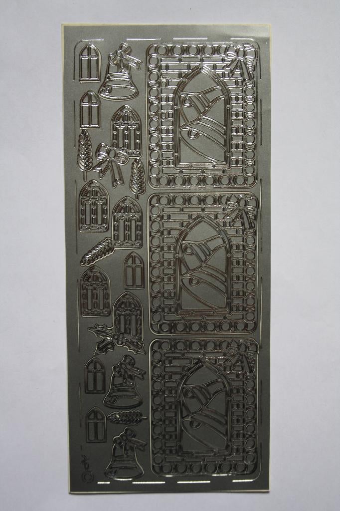 15 st. sierstickers Kerstklok raam decoraties zilverkl.8835, Ophalen of Verzenden, Nieuw, Kerst, Overige typen