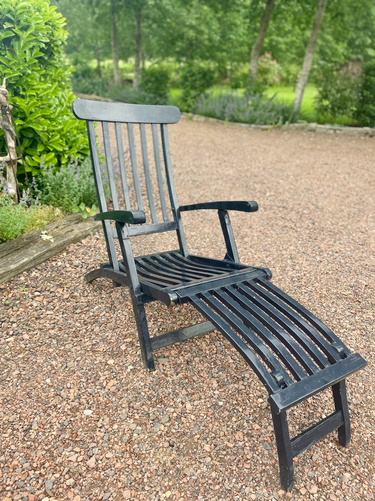 Mooie houten deckchair, Ophalen, Gebruikt, Hout
