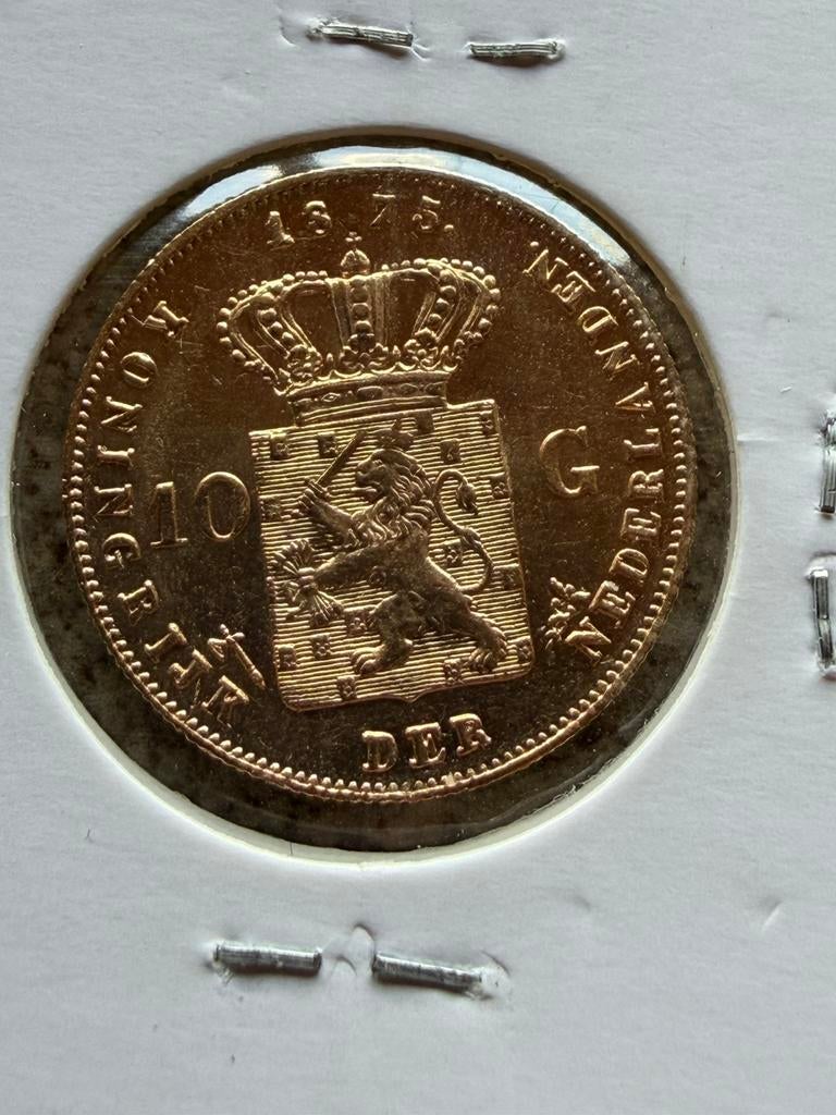 Gouden tientjes Willem III 1875/76/77/79, Koning Willem III, Setje, 10 gulden, Goud