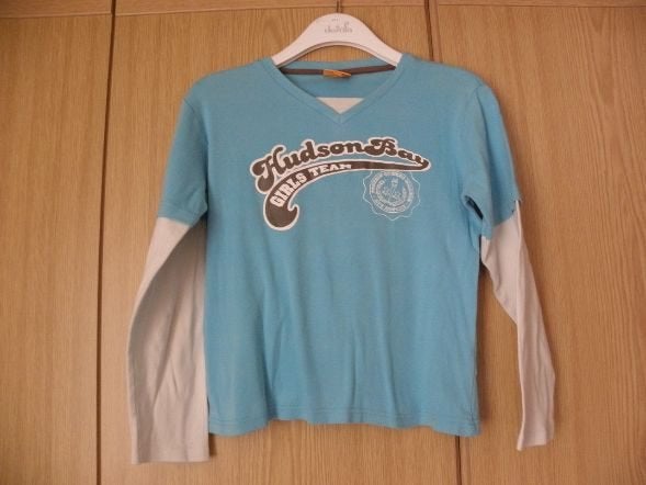 Goedkoop blauw off white katoenen shirt ONE BY ONE mt 164, Kinderen en Baby's, Kinderkleding | Maat 164, Gebruikt, Jongen of Meisje