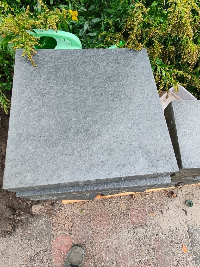 Antraciet Betontegels 50x50 – 8 cm Dik – Oprit & Terras, Ophalen, Gebruikt, 10 m² of meer, Beton