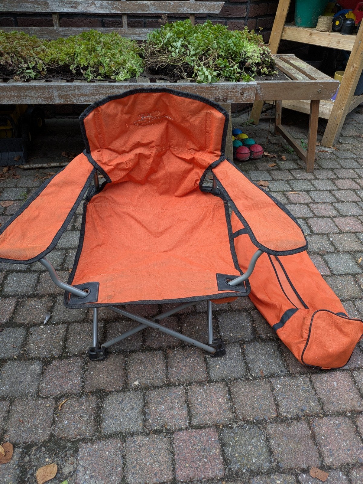 Opvouwbare kinder campingstoel met draagtas - Oranje, Ophalen, Gebruikt, Campingstoel