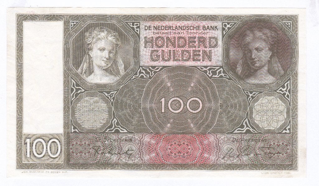 TOPPER: 100 gulden 1930 Vrouwenkop UNC voor 60 euro, Ophalen of Verzenden, 100 gulden, Los biljet