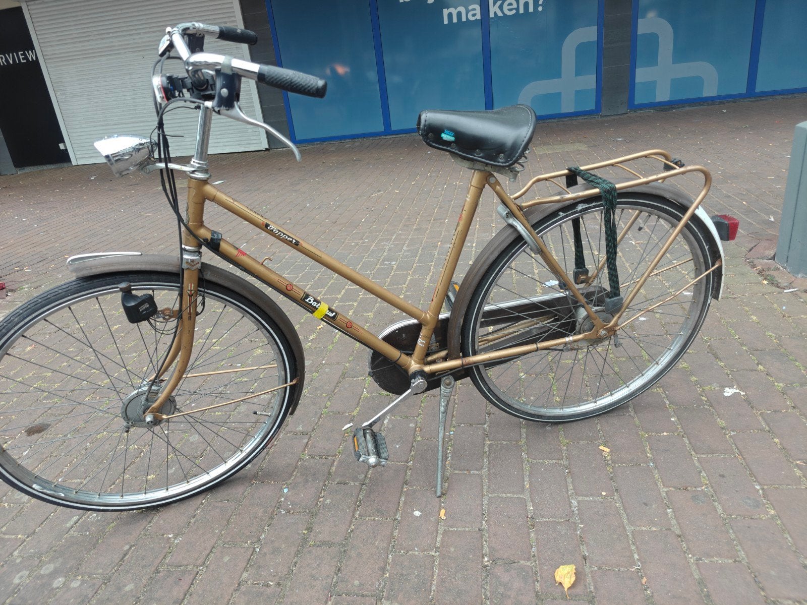 Vintage Damesfiets - Batavus - Goudkleurig, Ophalen, Terugtraprem, Batavus, 53 tot 56 cm