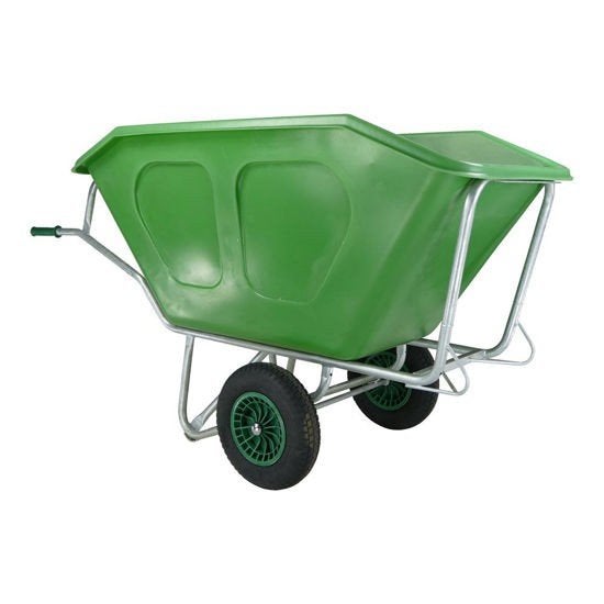 Kruiwagen Fort F&S, 500L Groen, verz. onderstel 2 luchtwiel