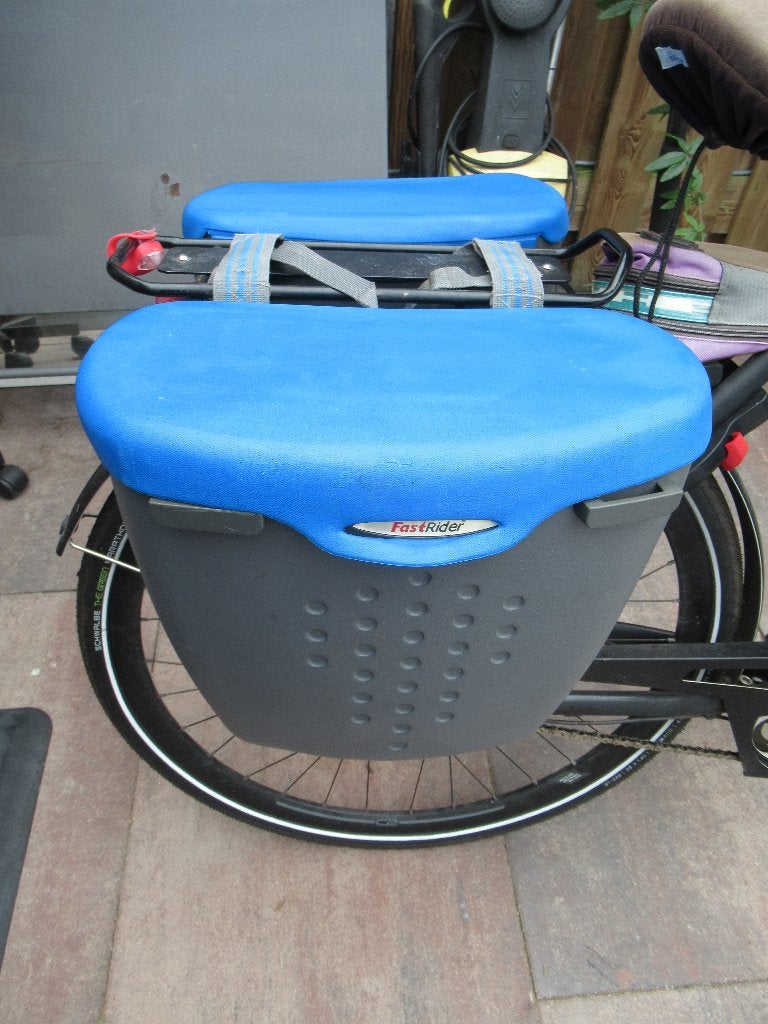 FIETSTASSEN Fast Raider blauwe deksel zgan design € 25, Ophalen of Verzenden, Zo goed als nieuw, Fast Raider