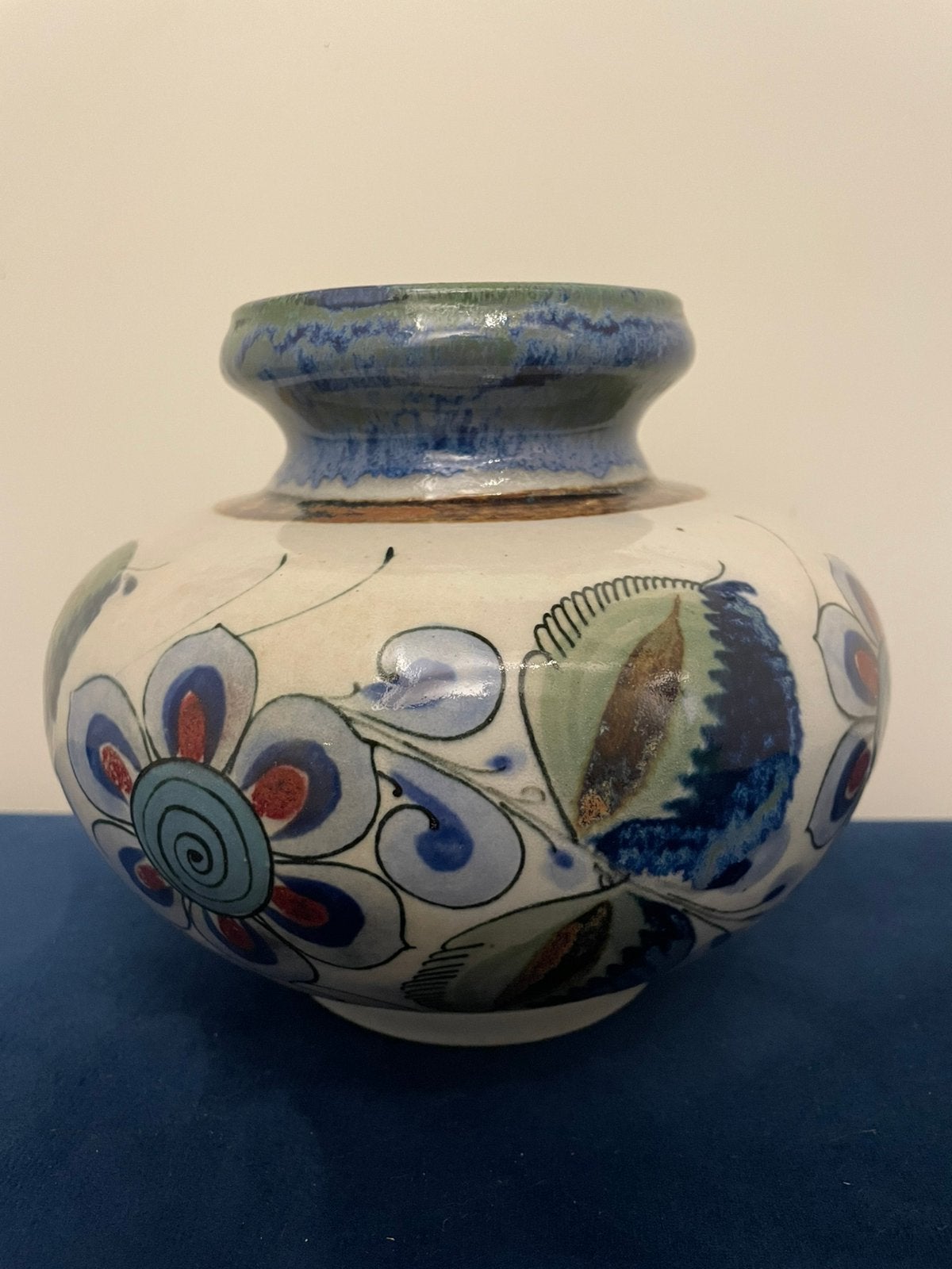 Ken Edwards Ceramics MEX | Vintage kraagvaas | 1950-1999, Ophalen of Verzenden
