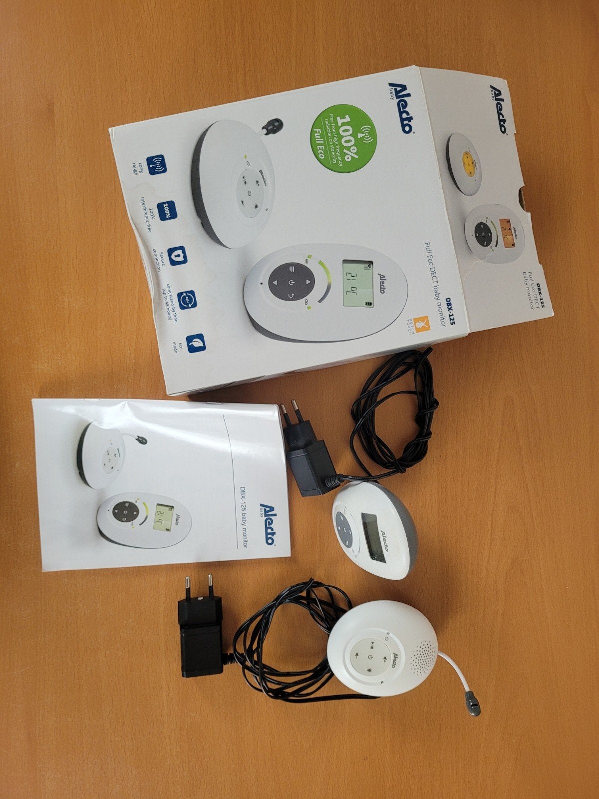 Alecto Babyfoon DBX-125 Full Eco Dect, Ophalen, 250 meter of meer, Terugspreekfunctie