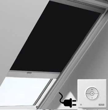 1x Velux verduisterend rolgordijn DML MK06 3009S netstroom., Ophalen, Zwart, Nieuw, 50 tot 100 cm