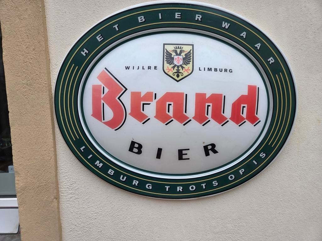 Ovale Brand Bier kap van een lichtbak lamp, Verzamelen, Biermerken, Ophalen, Zo goed als nieuw, Reclamebord, Plaat of Schild, Brand