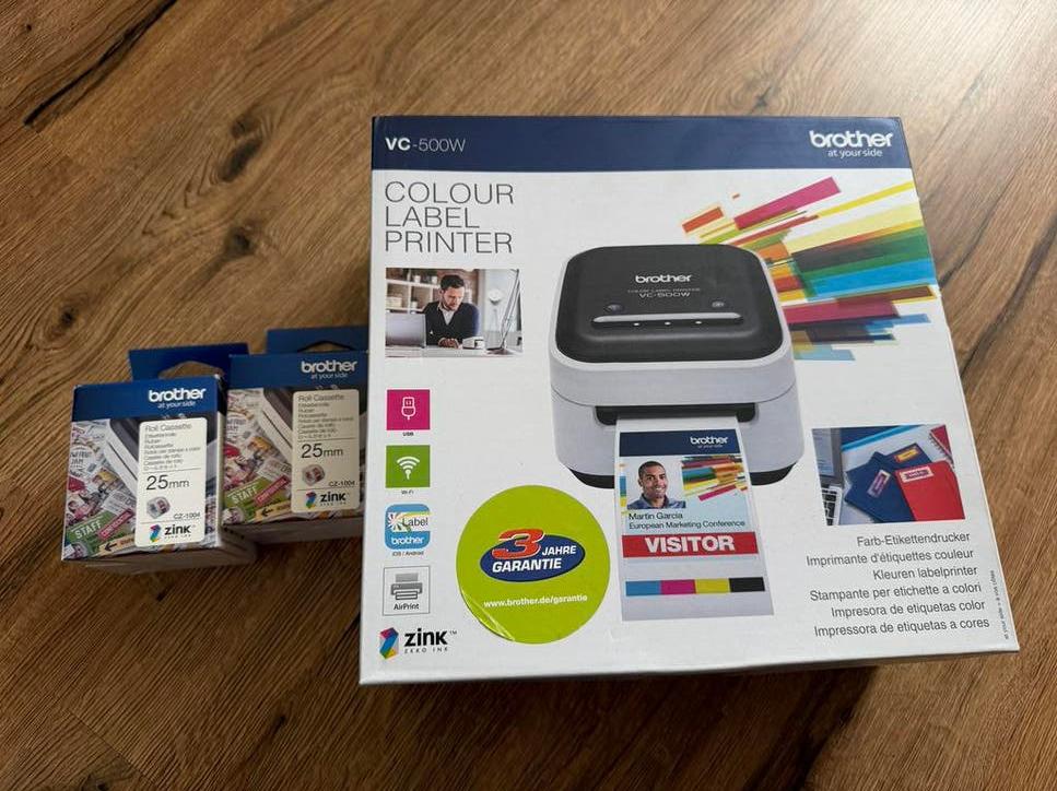 Brother VC-500W kleurenlabelprinter met extra rollen, Computers en Software, Labelprinters, Zo goed als nieuw, Etiket, Ophalen of Verzenden