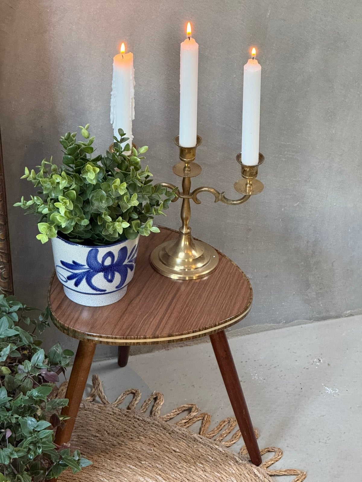 Vintage formica plantentafeltje / bijzettafeltje, Q, Q, Ophalen of Verzenden, Zo goed als nieuw