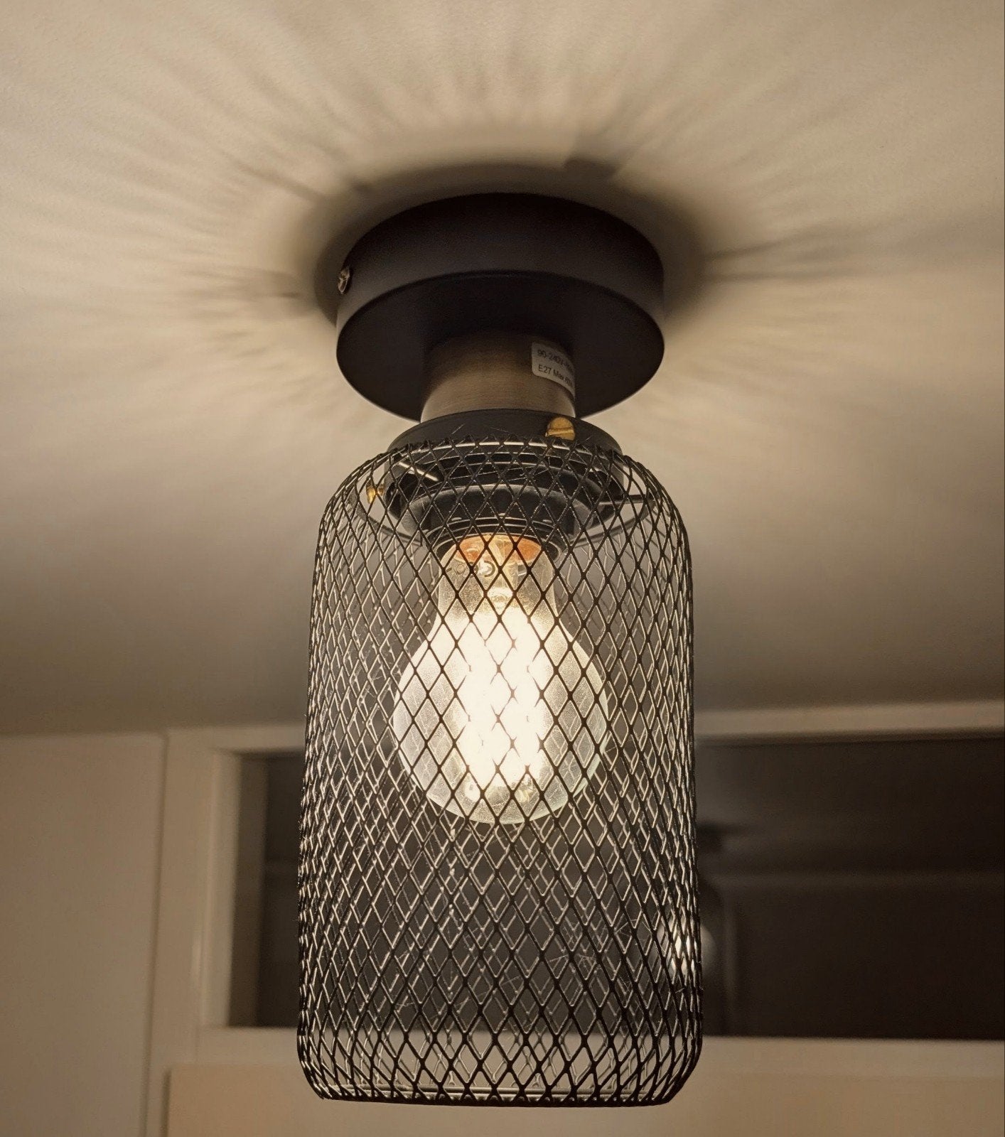 Set van 3 compacte plafondlampen zwart met goud, Huis en Inrichting, Zwart, Ophalen of Verzenden, Zo goed als nieuw, Plafondlamp
