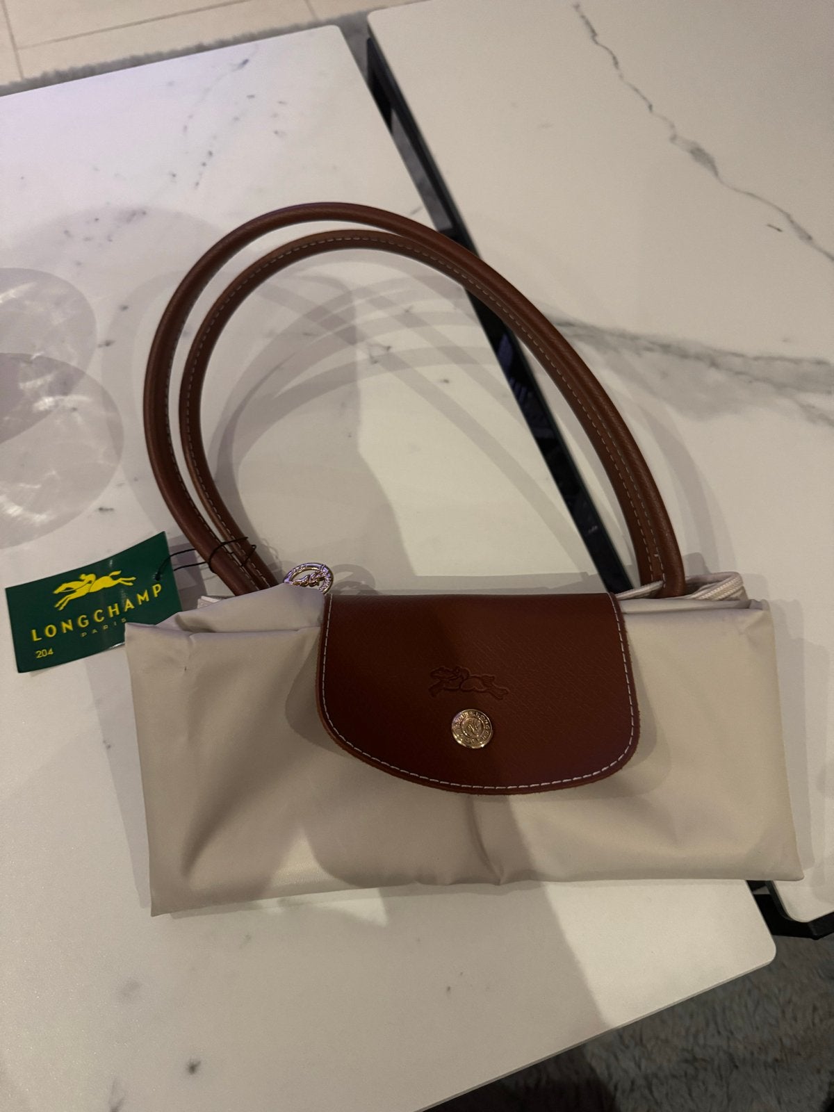 Longchamp Le Pliage Handtas - Nieuw met label, Ophalen of Verzenden, Nieuw, Beige, Handtas