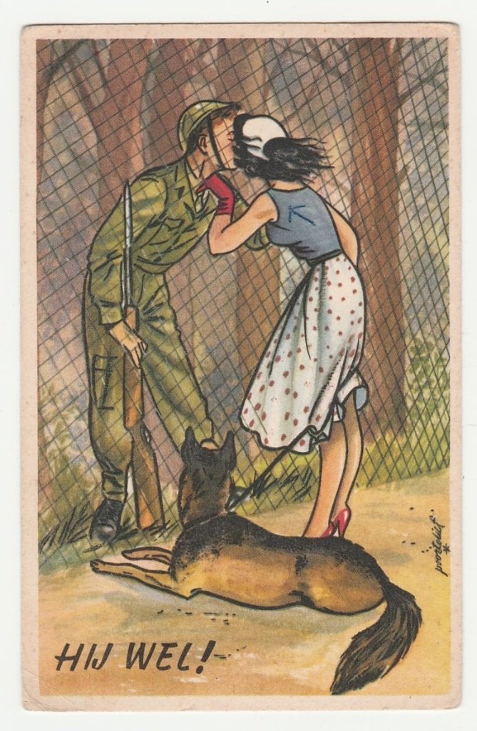 Rien Poortvliet.  Militair.  Ned. Illustratoren., Verzenden, 1960 tot 1980, Gelopen, Overige thema's