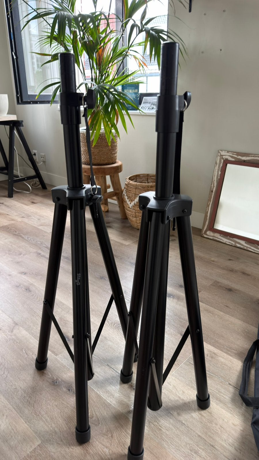 Stagg SPSQ10 is een set speaker statieven in draagtas, Ophalen, Zo goed als nieuw, Speaker
