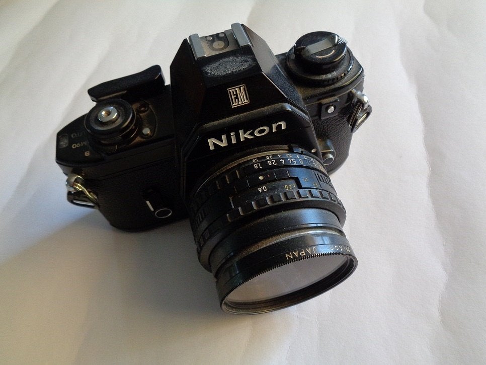 Nikon EM Spiegelreflexcamera (1979) Voor de Liefhebber., Audio, Tv en Foto, Fotocamera's Analoog, Ophalen of Verzenden, Gebruikt
