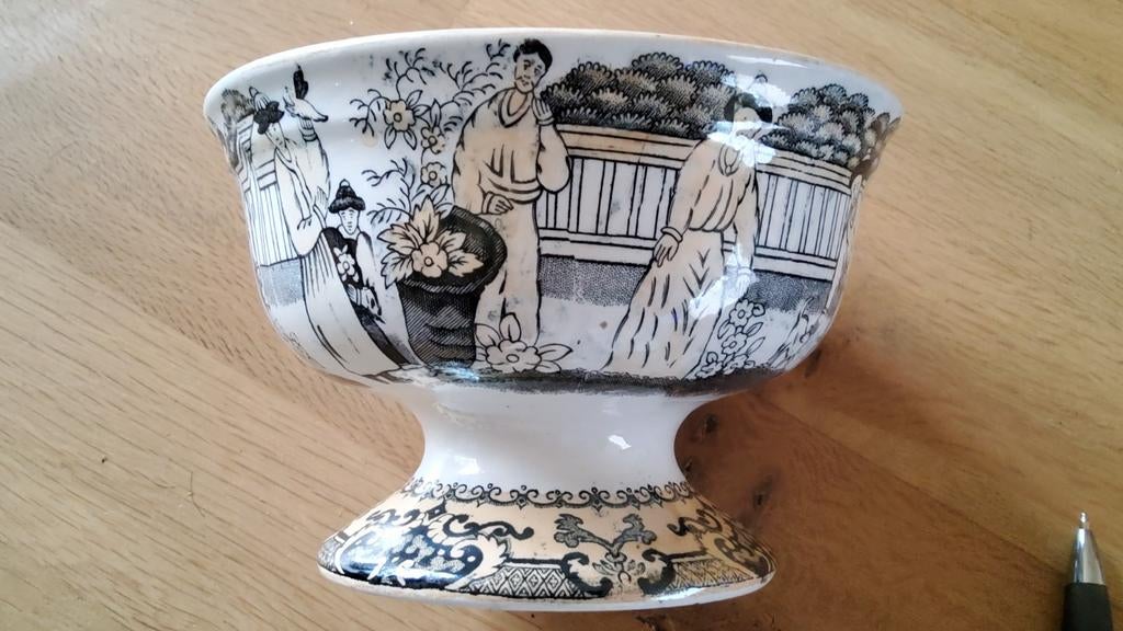 Antiek Petrus Regout & Co Maastricht Schaal Chinoiserie Sana, Antiek en Kunst, Ophalen of Verzenden