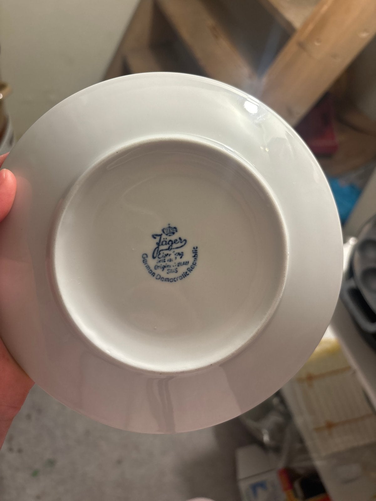 Jäger Schoteltje - Blauw en Wit Porselein uit DDR, Ophalen of Verzenden