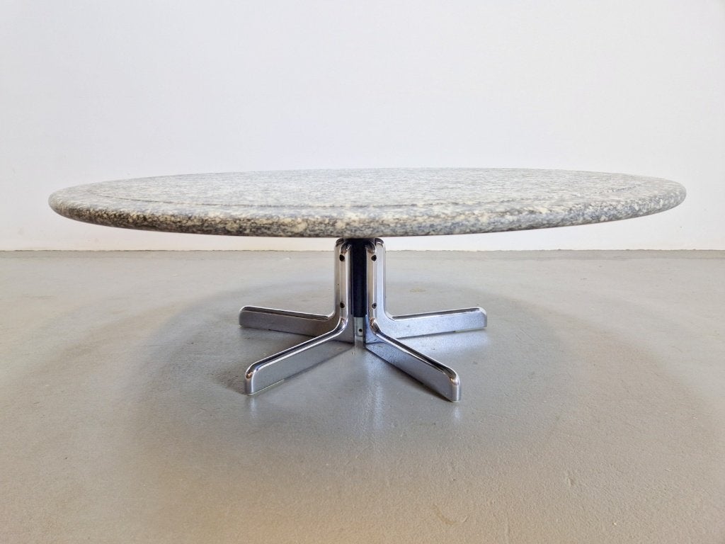 Vintage Stervoet graniet salontafel Bruno Brunati Italy 1970, Gebruikt, Ophalen of Verzenden, Metaal, 5 – 50