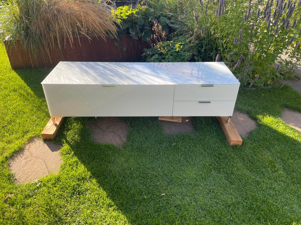 televisiekast audiomeubel, Ophalen, Gebruikt, 100 tot 150 cm, Glas