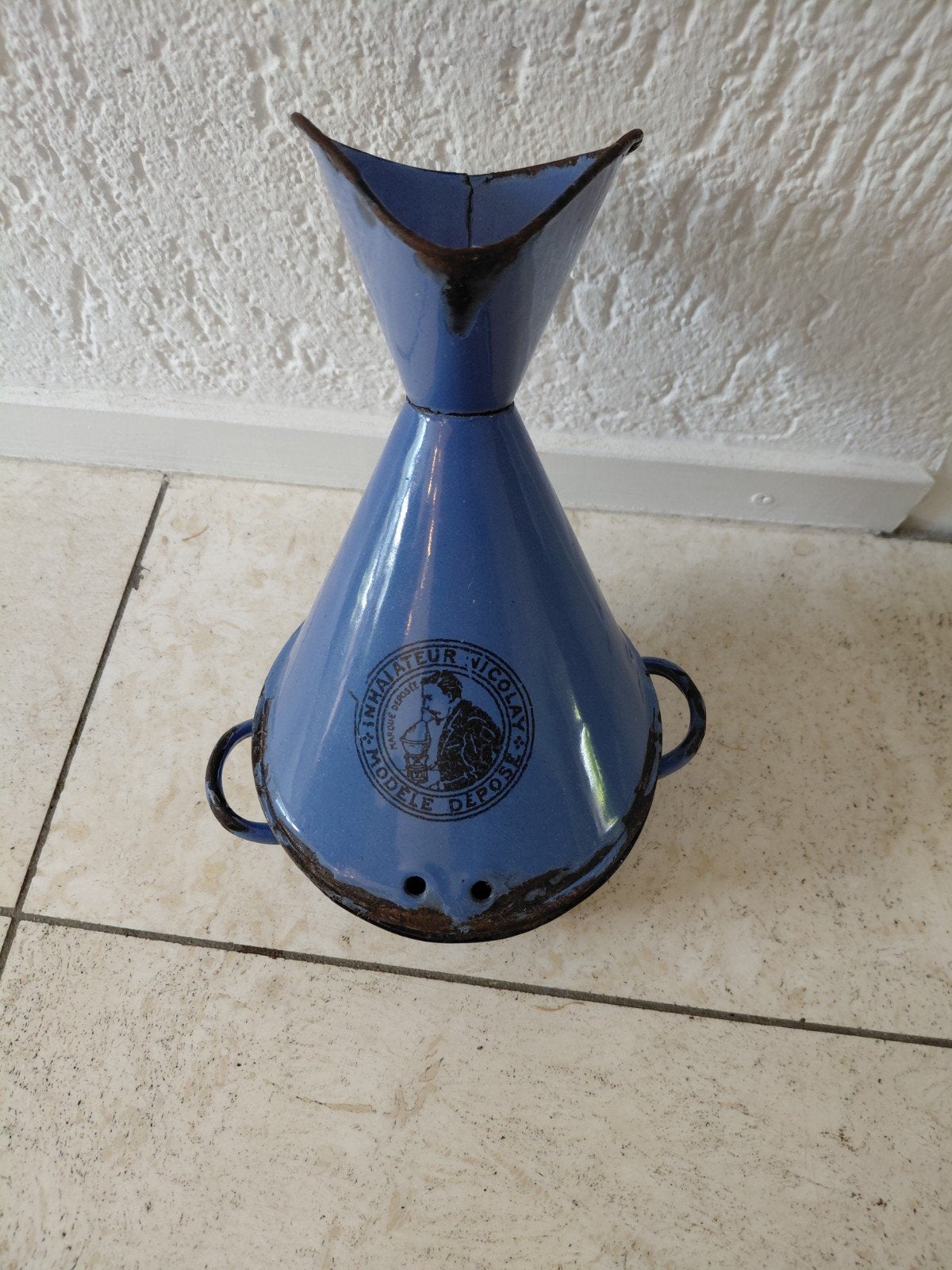 antieke franse emaille inhalator, Ophalen of Verzenden