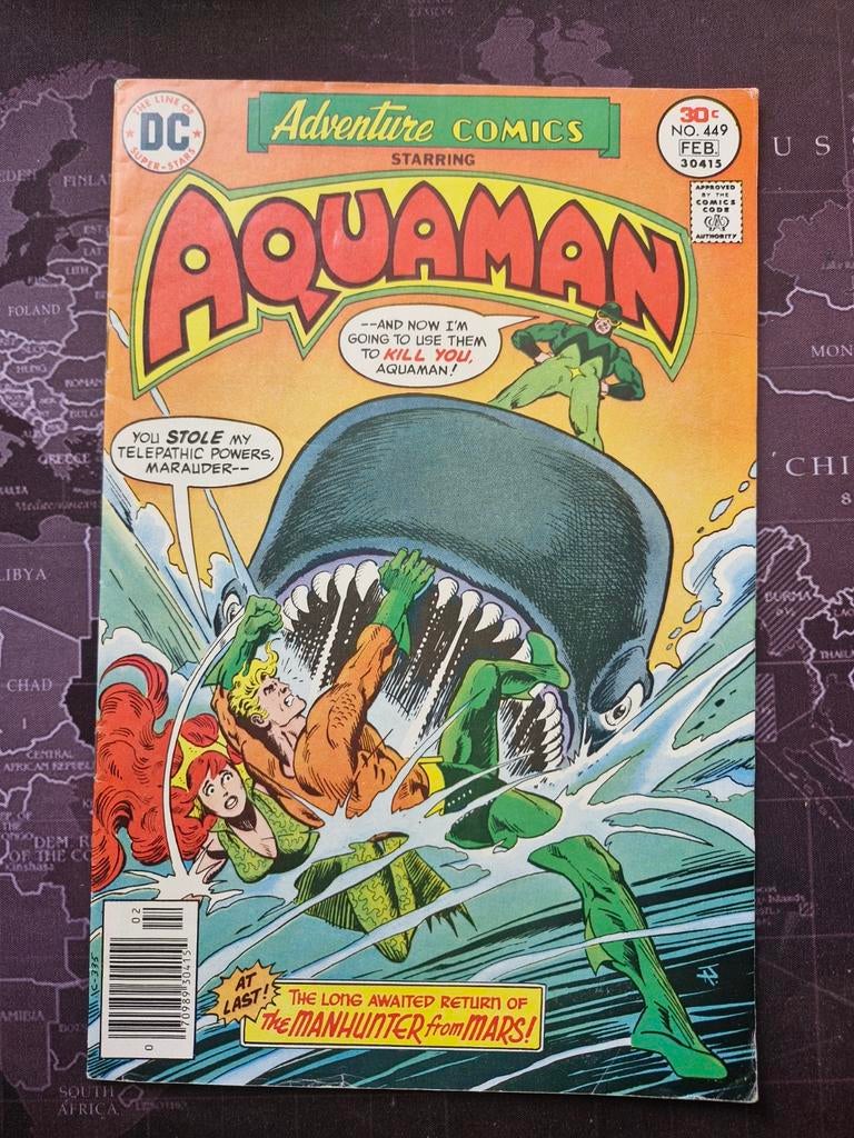 Adventure Comics #449 Aquaman DC Comics (Feb 1977), Boeken, Stripboeken, Gelezen, Eén stripboek, Ophalen of Verzenden