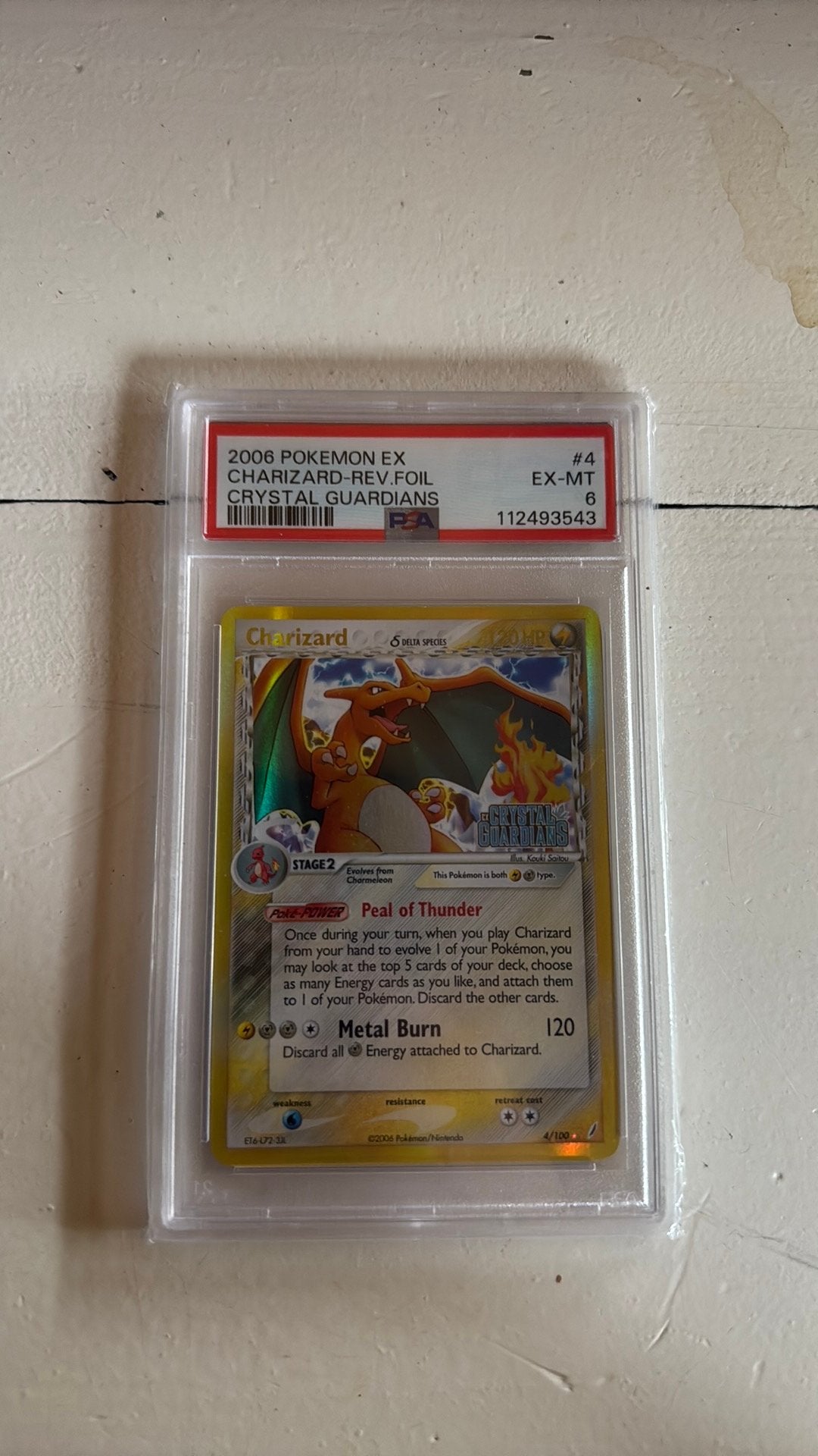 Charizard [Reverse Holo] #4 Pokemon Crystal Guardians, Ophalen of Verzenden, Zo goed als nieuw