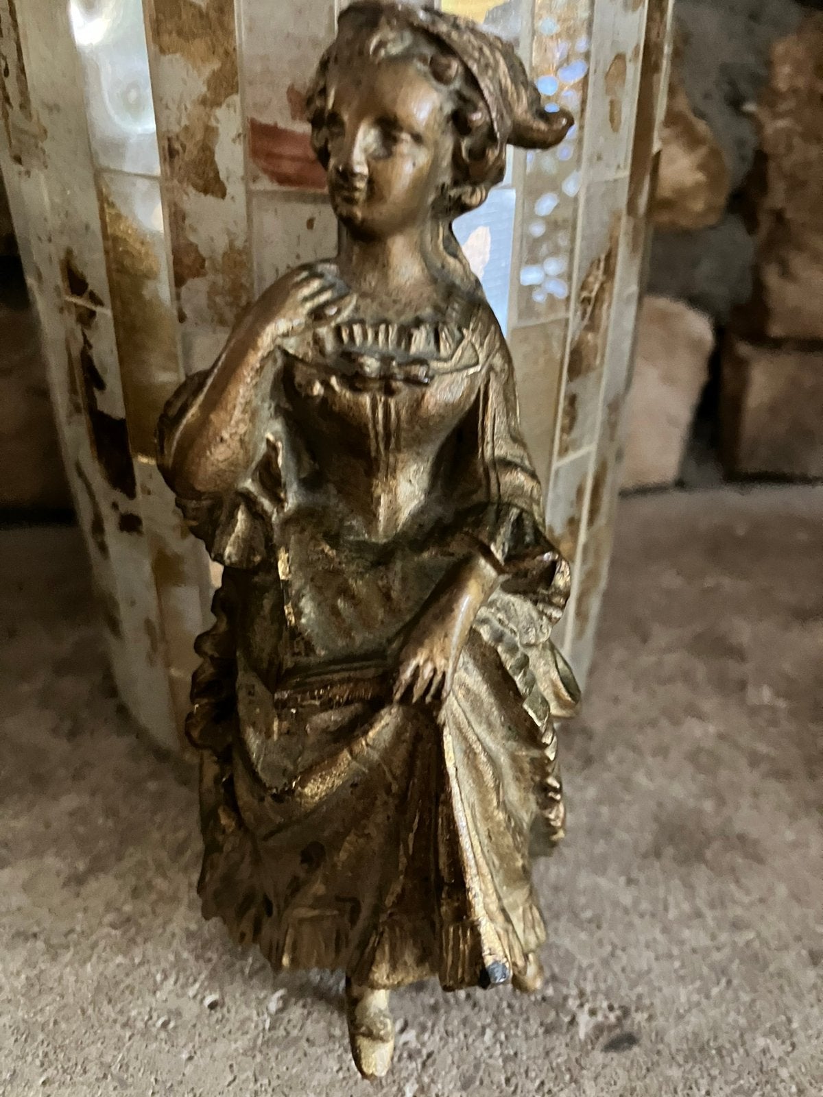 Antiek klokornament / Rococo style/verguld spelter/ ca. 1900, Antiek en Kunst, Ophalen of Verzenden