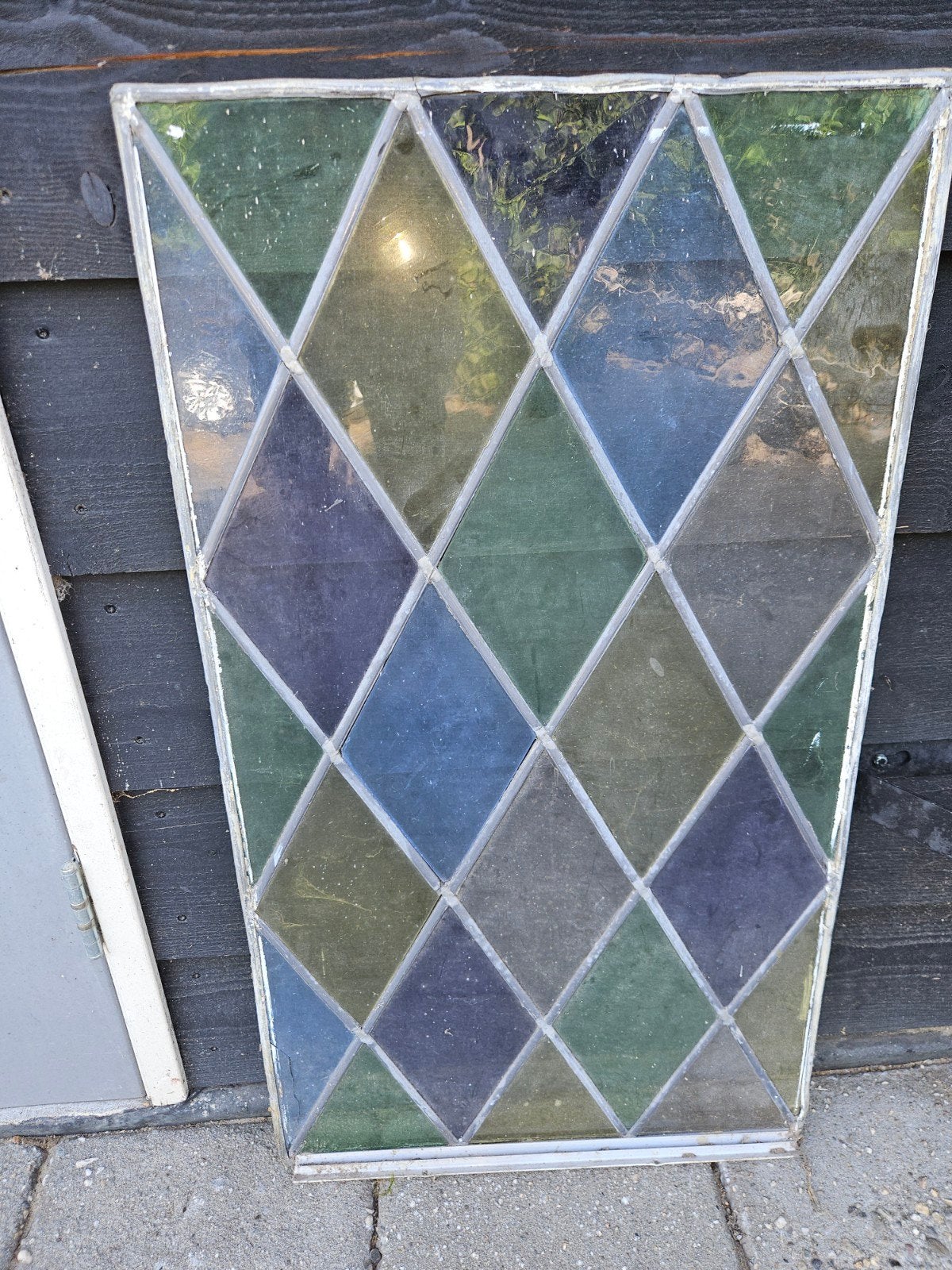 Glas in lood raam - 1 ruitje gebroken, moet hersteld, Ophalen, Gevelraam of Ruit, Gebruikt, Minder dan 80 cm