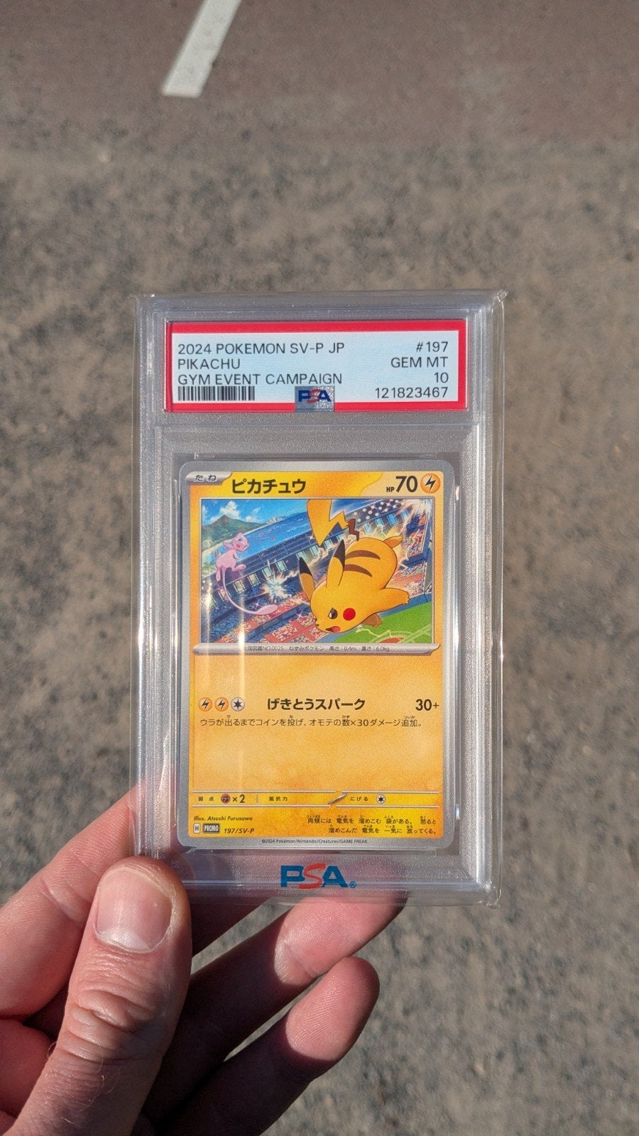 Pokémon Pikachu Gym Event 197 PSA 10 Slab, Ophalen of Verzenden, Nieuw