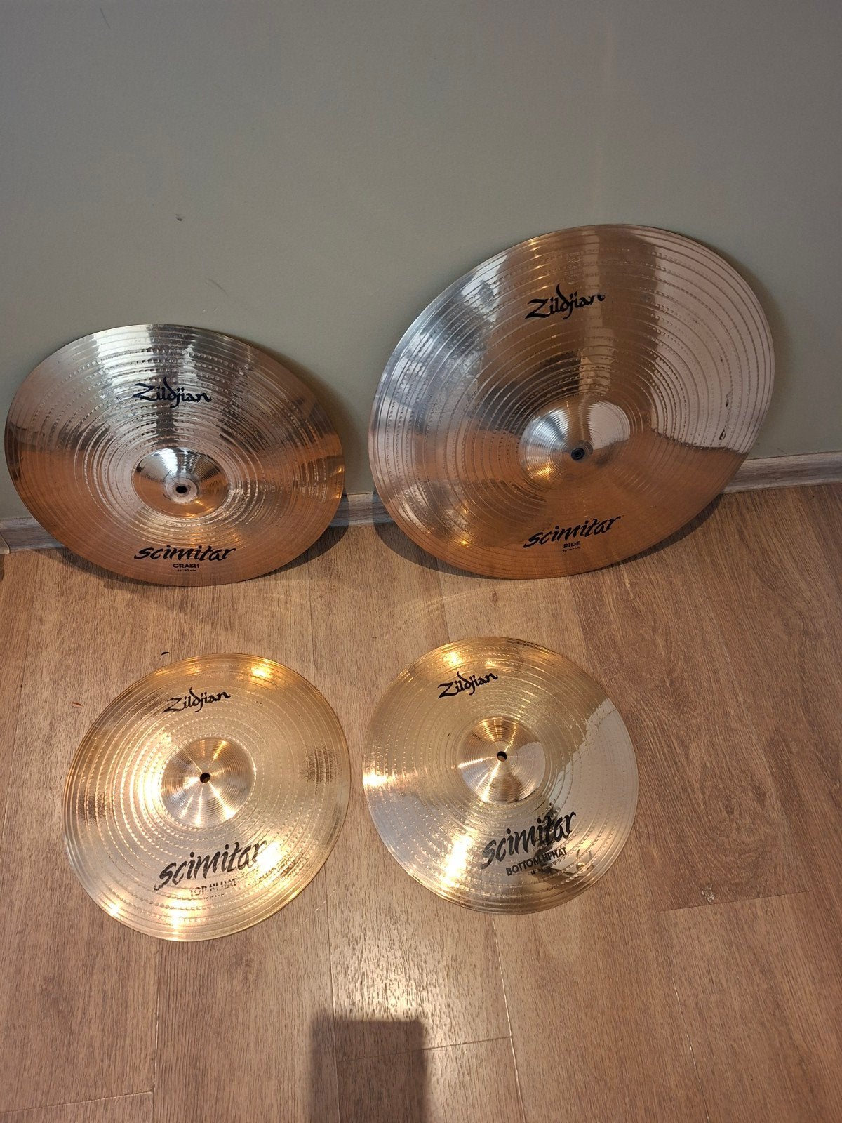 Zildjian Scimitar ride crash hihat bekken set voor drumstel, Ophalen of Verzenden, Gebruikt, Drums of Percussie