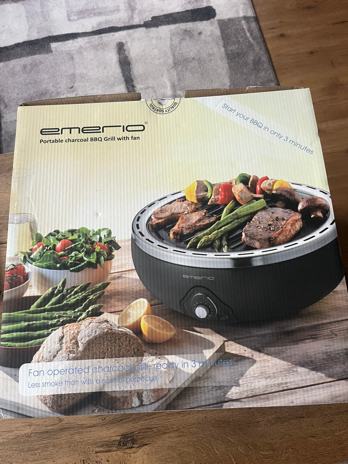 Draagbare houtskool BBQ met ventilator .. EMERIO, Ophalen of Verzenden, Nieuw