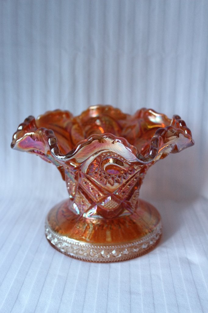 Antiek Carnival glas EAPG Imperial Hobstar Flower vaas, Ophalen of Verzenden
